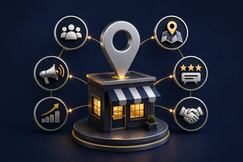 Customers searching for nearby business services